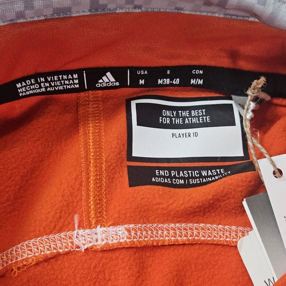 Adidas Sport Pullover Womens Medium 1/4 Button Orange White Performance Sweater - Picture 11 of 13